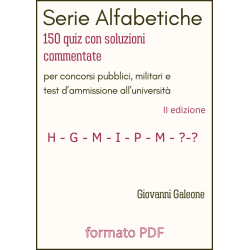 Copertina Serie Alfabetiche PDF - quiz di serie alfabetiche per concorsi pubblici, militari e test di ammissione all'Università.