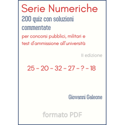 Copertina Serie Numeriche PDF - quiz di serie numeriche per concorsi pubblici, militari e test di ammissione all'Università.