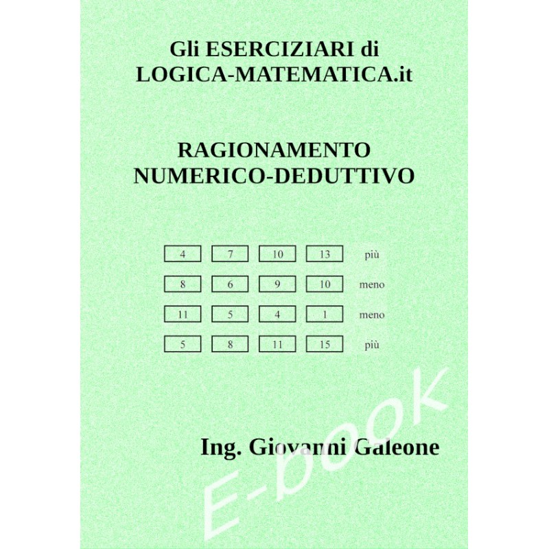 Copertina Ragionamento Numerico Deduttivo PDF - quiz per concorsi pubblici, militari e test di ammissione all'Università