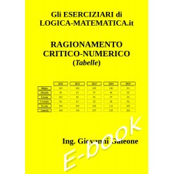 Copertina Ragionamento Critico Numerico (Tabelle) - PDF - quiz per concorsi e test di ammissione all'Università